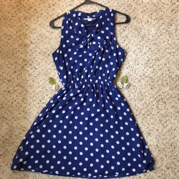 Forever 21 Dresses & Skirts - ✨final✨ Forever 21 blue w/white polka dot dress